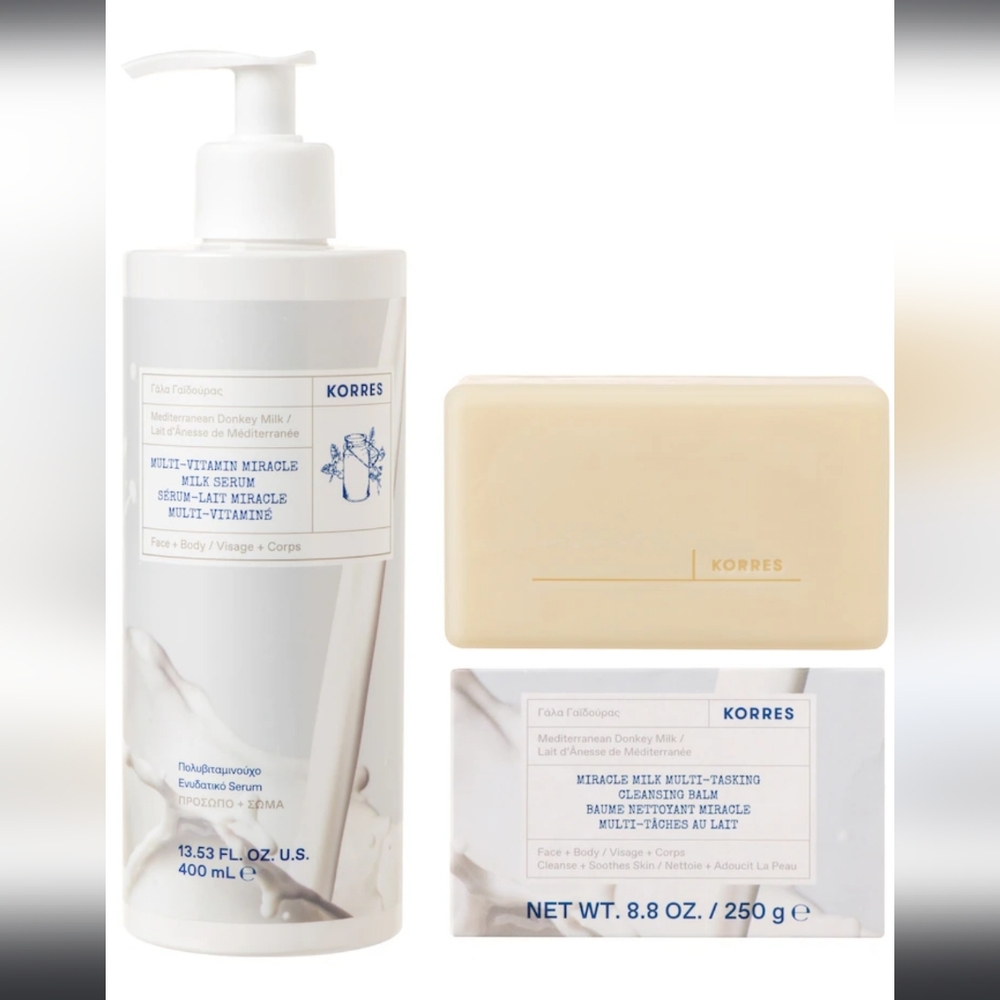 Korres Mediterranean Miracle Milk Serum & Balm Set - Cream and White